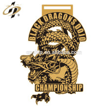 Custom gold own dragons metal zinc alloy judo championship award medal